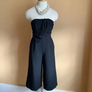 PARVENUE Black Twist Strapless Jumpsuit Size S